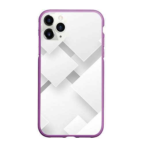 Чехол iPhone 11 Pro матовый Геометрическая Абстракция / 3D-Фиолетовый – фото 1