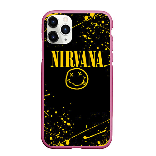 Чехол iPhone 11 Pro матовый NIRVANA / 3D-Малиновый – фото 1