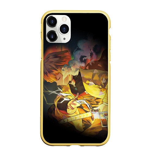 Чехол iPhone 11 Pro матовый KIMETSU NO YAIBA / 3D-Желтый – фото 1