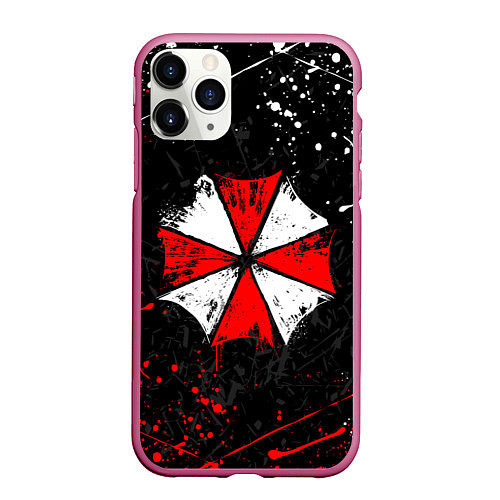 Чехол iPhone 11 Pro матовый RESIDENT EVIL UMBRELLA / 3D-Малиновый – фото 1