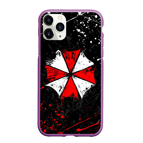 Чехол iPhone 11 Pro матовый RESIDENT EVIL UMBRELLA / 3D-Фиолетовый – фото 1