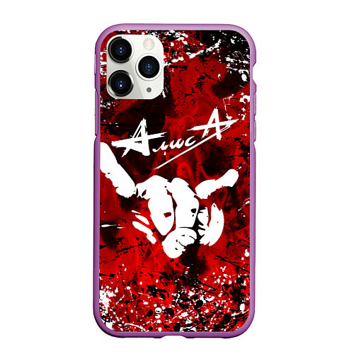 Чехол iPhone 11 Pro матовый Алиса / 3D-Фиолетовый – фото 1