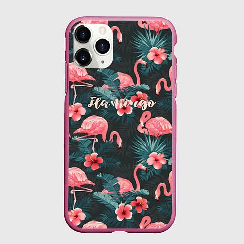 Чехол iPhone 11 Pro матовый Flamingo / 3D-Малиновый – фото 1