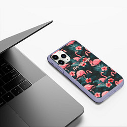 Чехол iPhone 11 Pro матовый Flamingo, цвет: 3D-светло-сиреневый — фото 2