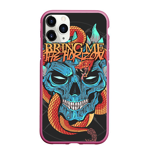 Чехол iPhone 11 Pro матовый Bring Me the Horizon / 3D-Малиновый – фото 1