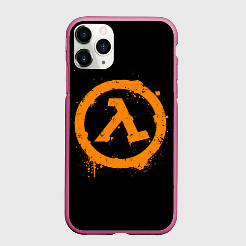 Чехол iPhone 11 Pro матовый HALF-LIFE / 3D-Малиновый – фото 1