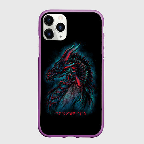 Чехол iPhone 11 Pro матовый THE ELDER SCROLLS / 3D-Фиолетовый – фото 1