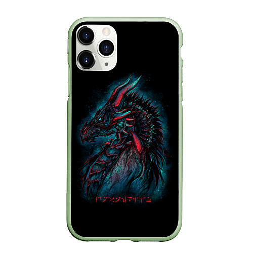 Чехол iPhone 11 Pro матовый THE ELDER SCROLLS / 3D-Салатовый – фото 1