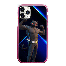 Чехол iPhone 11 Pro матовый Fortnite Meowscles Shadow, цвет: 3D-малиновый