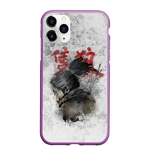 Чехол iPhone 11 Pro матовый SEKIRO SHADOW DIE TWICE / 3D-Фиолетовый – фото 1
