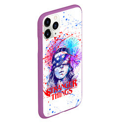 Чехол iPhone 11 Pro матовый STRANGER THINGS, цвет: 3D-фиолетовый — фото 2