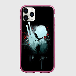 Чехол iPhone 11 Pro матовый ВЕДЬМАК, цвет: 3D-малиновый