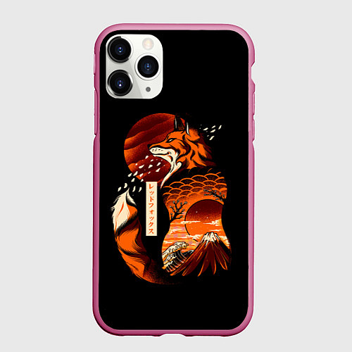 Чехол iPhone 11 Pro матовый JAPAN FOX / 3D-Малиновый – фото 1
