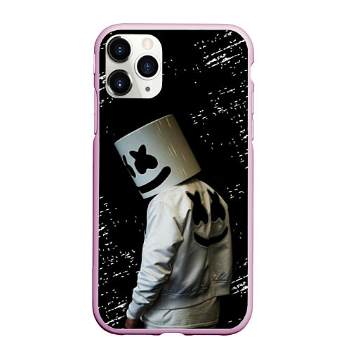 Чехол iPhone 11 Pro матовый Marshmello / 3D-Розовый – фото 1