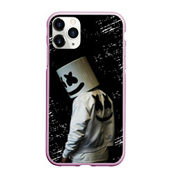 Чехол iPhone 11 Pro матовый Marshmello, цвет: 3D-розовый