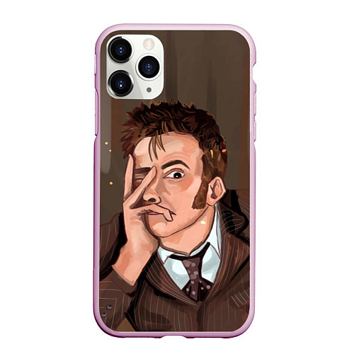 Чехол iPhone 11 Pro матовый 10TH DOCTOR WHO / 3D-Розовый – фото 1