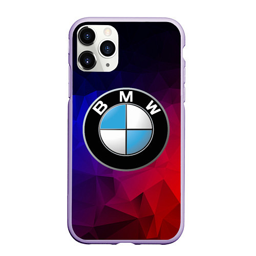 Чехол iPhone 11 Pro матовый BMW NEON / 3D-Светло-сиреневый – фото 1