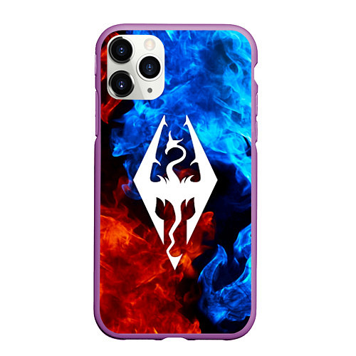 Чехол iPhone 11 Pro матовый THE ELDER SCROLLS / 3D-Фиолетовый – фото 1