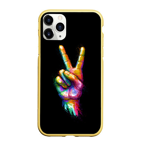 Чехол iPhone 11 Pro матовый V / 3D-Желтый – фото 1