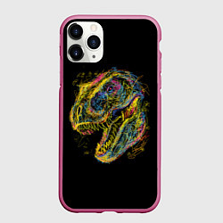 Чехол iPhone 11 Pro матовый Тираннозавр Рекс, цвет: 3D-малиновый