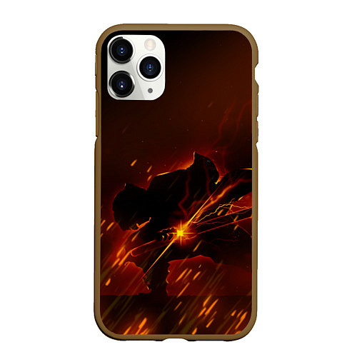 Чехол iPhone 11 Pro матовый KIMETSU NO YAIBA / 3D-Коричневый – фото 1