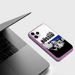 Чехол iPhone 11 Pro матовый Russia, цвет: 3D-фиолетовый — фото 2