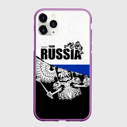 Чехол iPhone 11 Pro матовый Russia, цвет: 3D-фиолетовый
