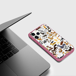 Чехол iPhone 11 Pro матовый Котоколлаж 01, цвет: 3D-малиновый — фото 2