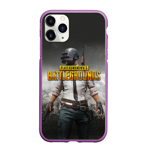 Чехол iPhone 11 Pro матовый PUBG / 3D-Фиолетовый – фото 1