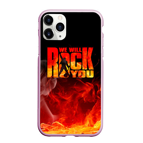 Чехол iPhone 11 Pro матовый Queen - We Will Rock You / 3D-Розовый – фото 1