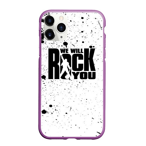 Чехол iPhone 11 Pro матовый Queen - We Will Rock You / 3D-Фиолетовый – фото 1