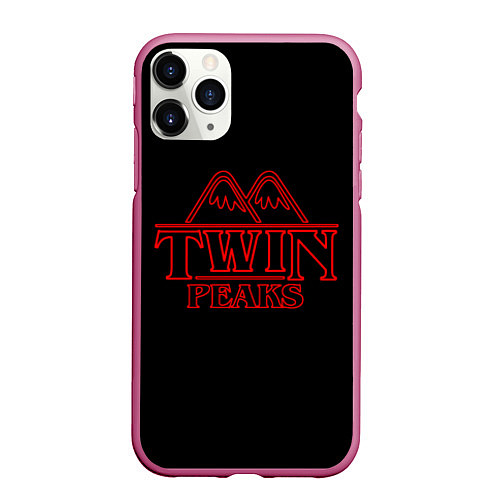 Чехол iPhone 11 Pro матовый Twin Peaks / 3D-Малиновый – фото 1