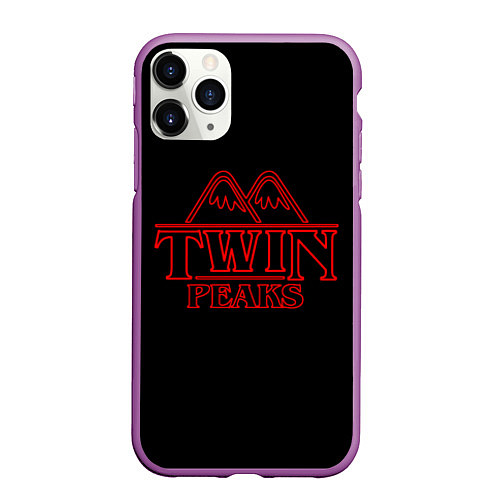 Чехол iPhone 11 Pro матовый Twin Peaks / 3D-Фиолетовый – фото 1