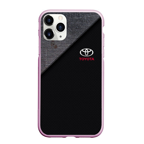 Чехол iPhone 11 Pro матовый TOYOTA CARBON / 3D-Розовый – фото 1