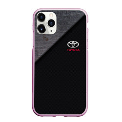 Чехол iPhone 11 Pro матовый TOYOTA CARBON, цвет: 3D-розовый