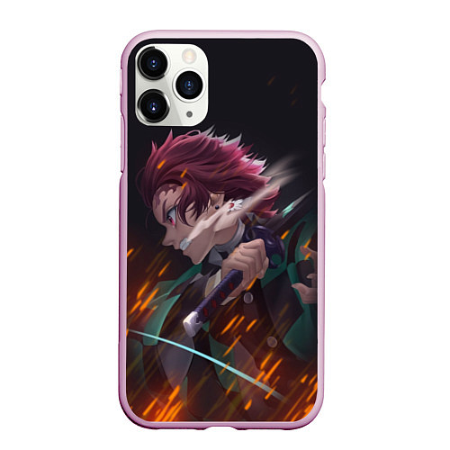 Чехол iPhone 11 Pro матовый KIMETSU NO YAIBA / 3D-Розовый – фото 1