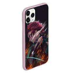 Чехол iPhone 11 Pro матовый KIMETSU NO YAIBA, цвет: 3D-розовый — фото 2