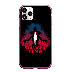 Чехол iPhone 11 Pro матовый STRANGER THINGS, цвет: 3D-малиновый