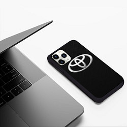 Чехол iPhone 11 Pro матовый Toyota carbon, цвет: 3D-черный — фото 2
