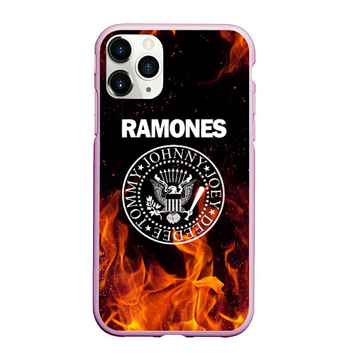 Чехол iPhone 11 Pro матовый Ramones / 3D-Розовый – фото 1