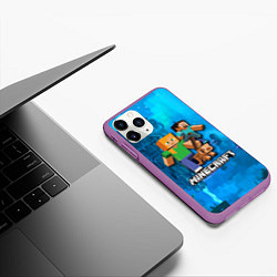 Чехол iPhone 11 Pro матовый Minecraft Майнкрафт, цвет: 3D-фиолетовый — фото 2