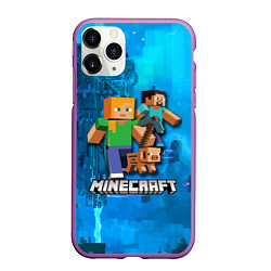 Чехол iPhone 11 Pro матовый Minecraft Майнкрафт, цвет: 3D-фиолетовый