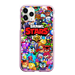 Чехол iPhone 11 Pro матовый BRAWL STARS, цвет: 3D-розовый