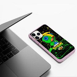 Чехол iPhone 11 Pro матовый Brawl Stars Leon, цвет: 3D-розовый — фото 2