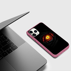 Чехол iPhone 11 Pro матовый Дракон, цвет: 3D-малиновый — фото 2