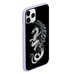 Чехол iPhone 11 Pro матовый White Dragon, цвет: 3D-светло-сиреневый — фото 2