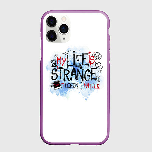 Чехол iPhone 11 Pro матовый LIFE IS STRANGE / 3D-Фиолетовый – фото 1