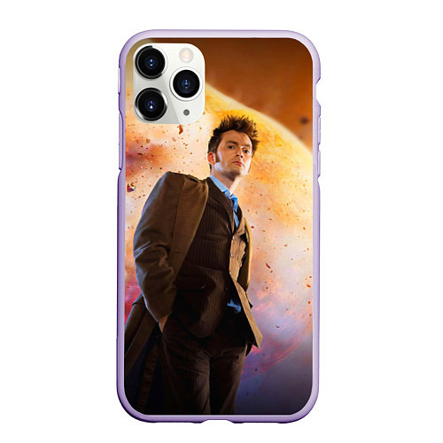 Чехол iPhone 11 Pro матовый DOCTOR WHO / 3D-Светло-сиреневый – фото 1