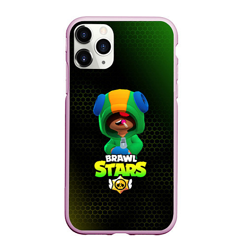 Чехол iPhone 11 Pro матовый BRAWL STARS Leon / 3D-Розовый – фото 1