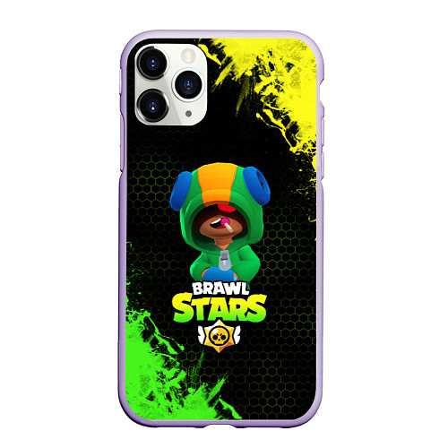 Чехол iPhone 11 Pro матовый Brawl Stars Leon / 3D-Светло-сиреневый – фото 1